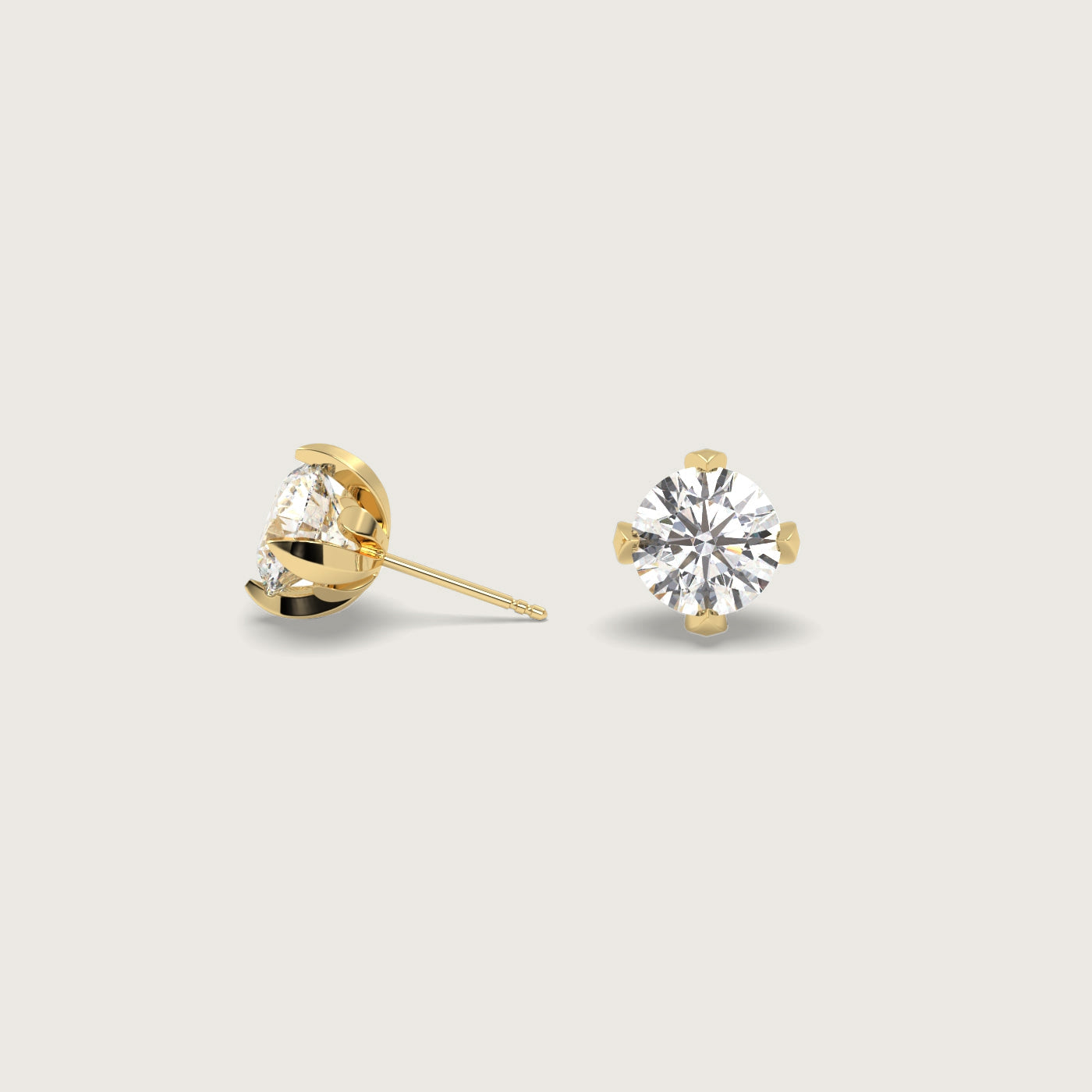 Diamond Stud Earrings in Fleur de Luce Setting