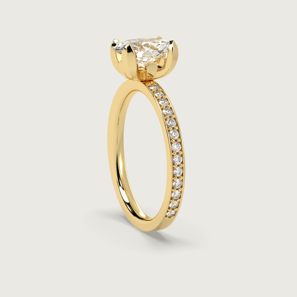2.57ct Ruby Fleur de Luce Solitaire Engagement Ring in 18k Yellow Gold