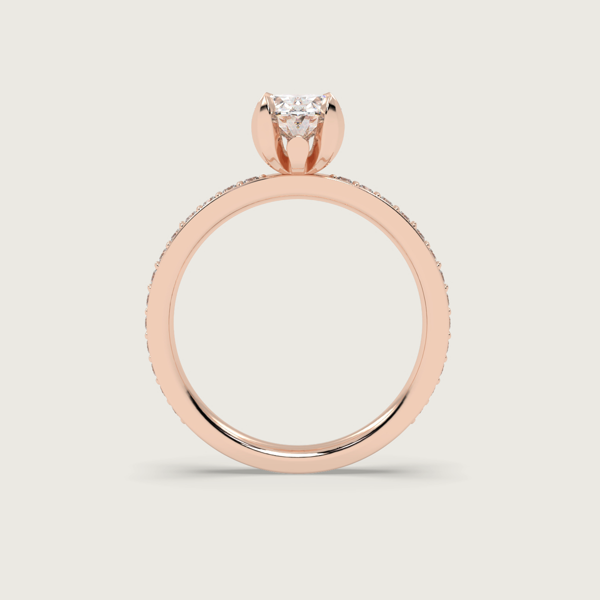 3.26ct Purple Sapphire Fleur de Luce Solitaire Engagement Ring in 18k Rose Gold