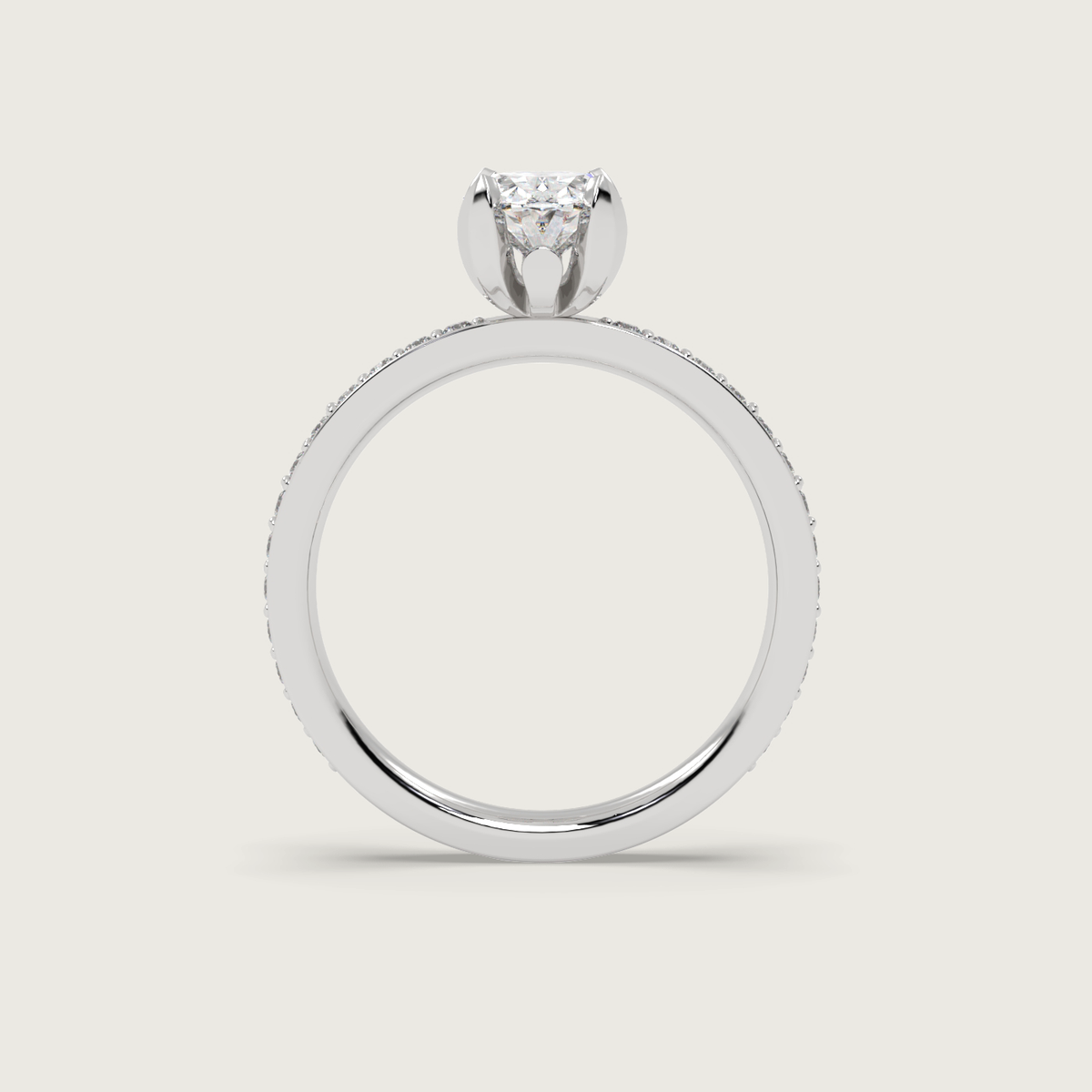 2.13ct Sapphire Fleur de Luce Solitaire Engagement Ring in 18k White Gold