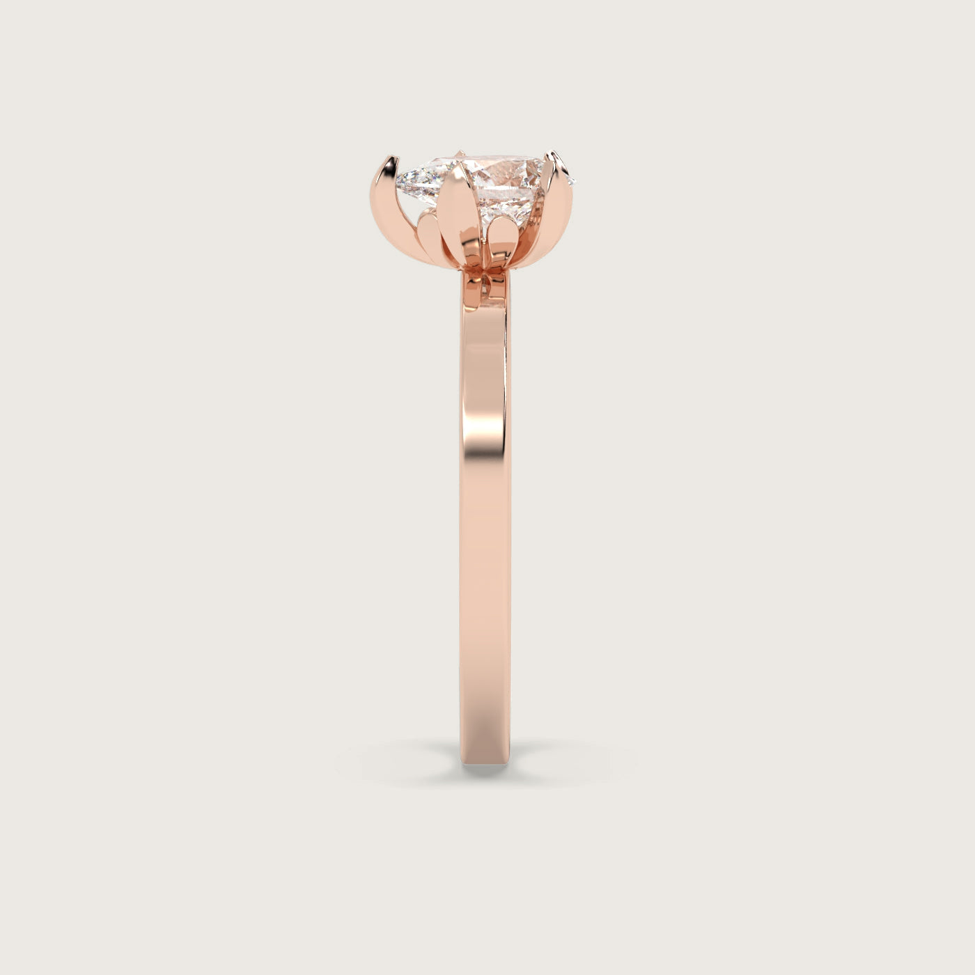 Pear Shape Diamond Engagement Ring in Fleur de Luce Setting
