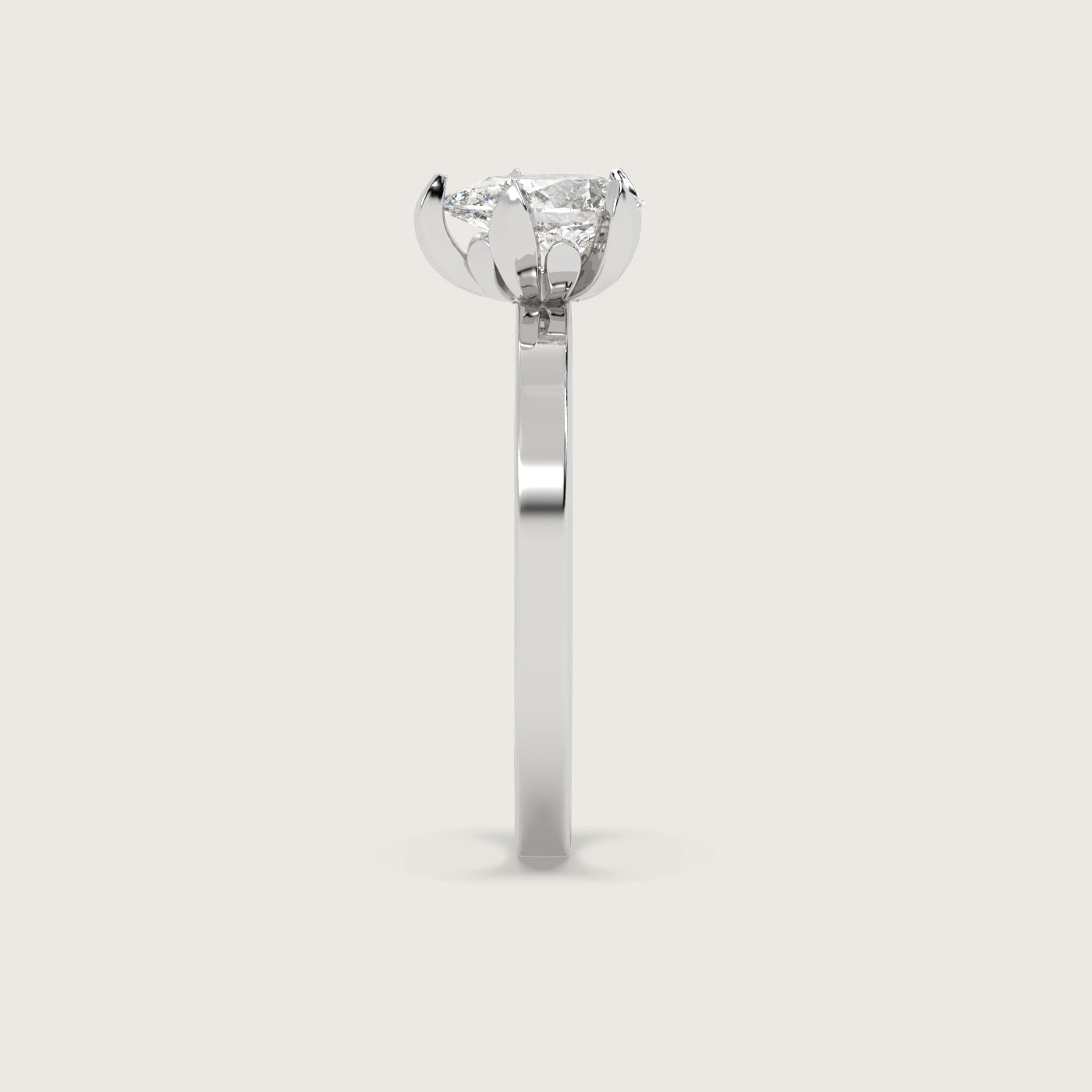 Pear Shape Diamond Engagement Ring in Fleur de Luce Setting