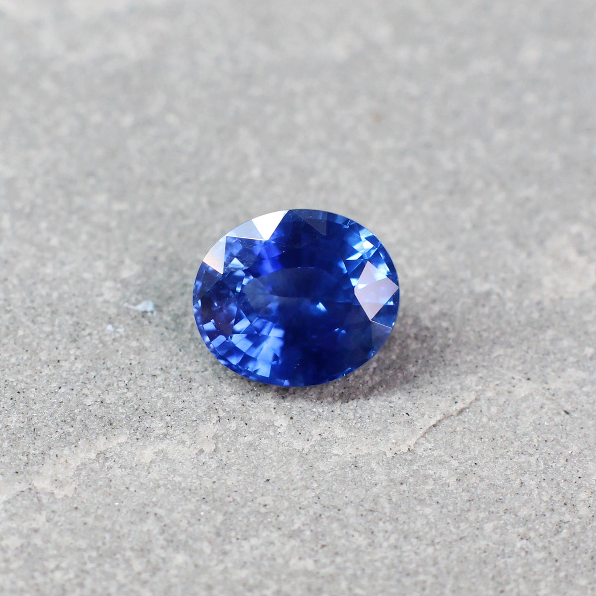 2.13ct Sapphire Fleur de Luce Solitaire Engagement Ring in 18k White Gold