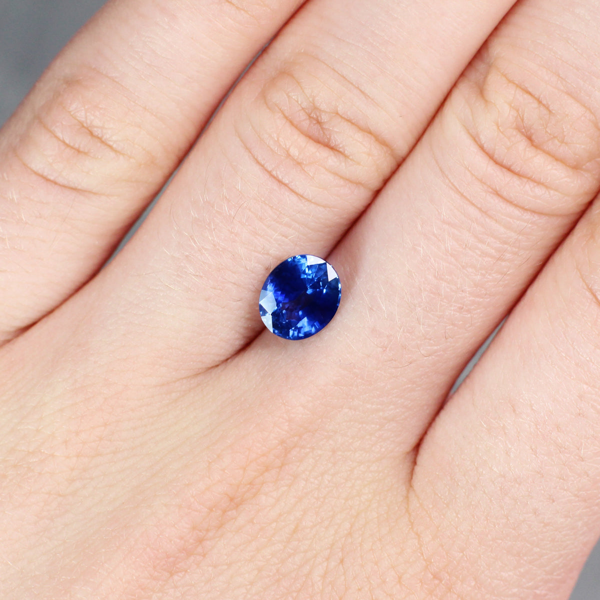 2.13ct Sapphire Fleur de Luce Solitaire Engagement Ring in 18k White Gold