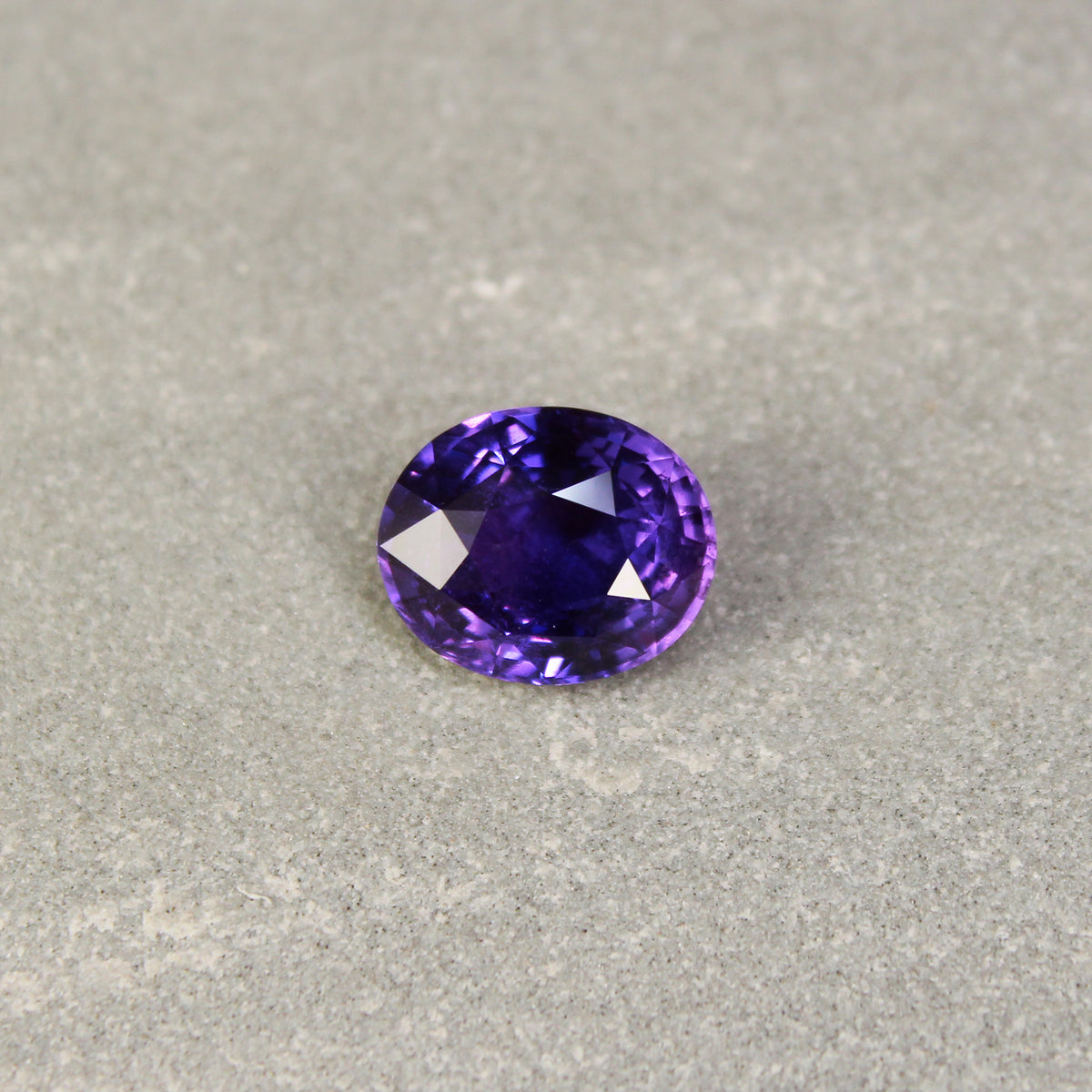 4.51ct Purple Sapphire Fleur de Luce Solitaire Engagement Ring in 18k White Gold