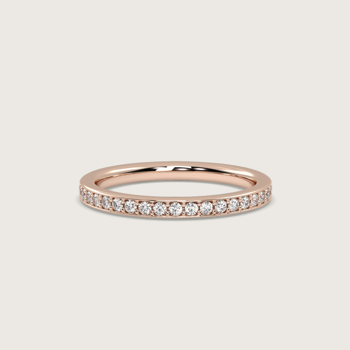 Grain Set Three Quarter Diamond Eternity Ring