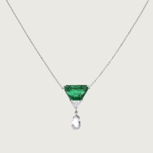 A Chance Encounter, Emerald and Diamond Necklace in Platinum