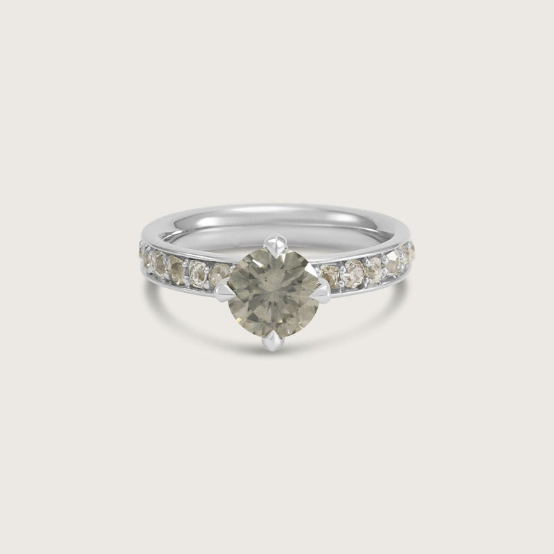 Fleur de Luce Grey Diamond Ring in Platinum