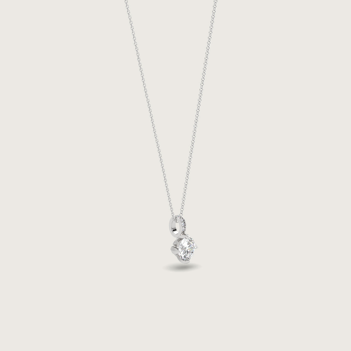 Diamond Solitaire Pendant in Fleur de Luce Setting