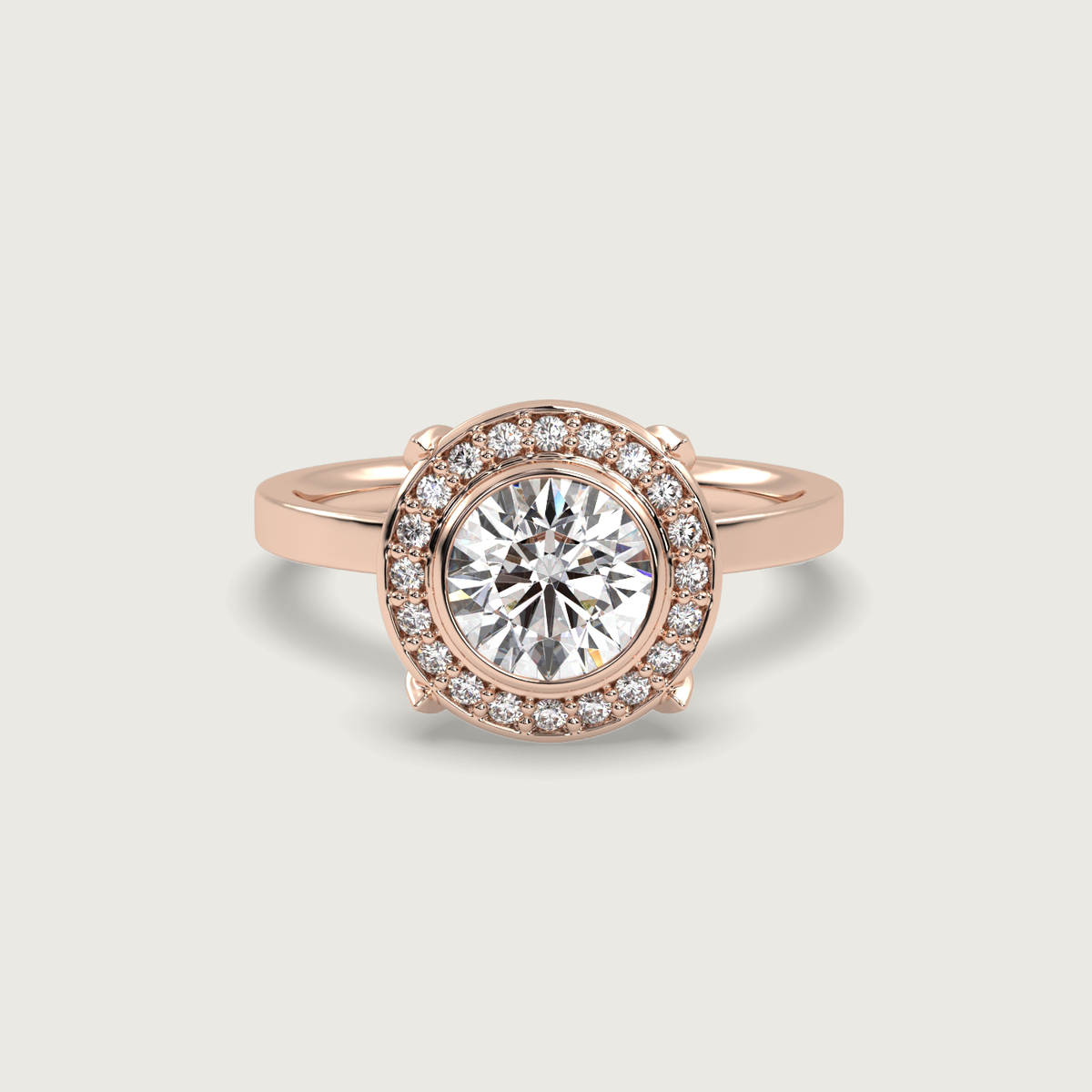 Round Halo Engagement Ring