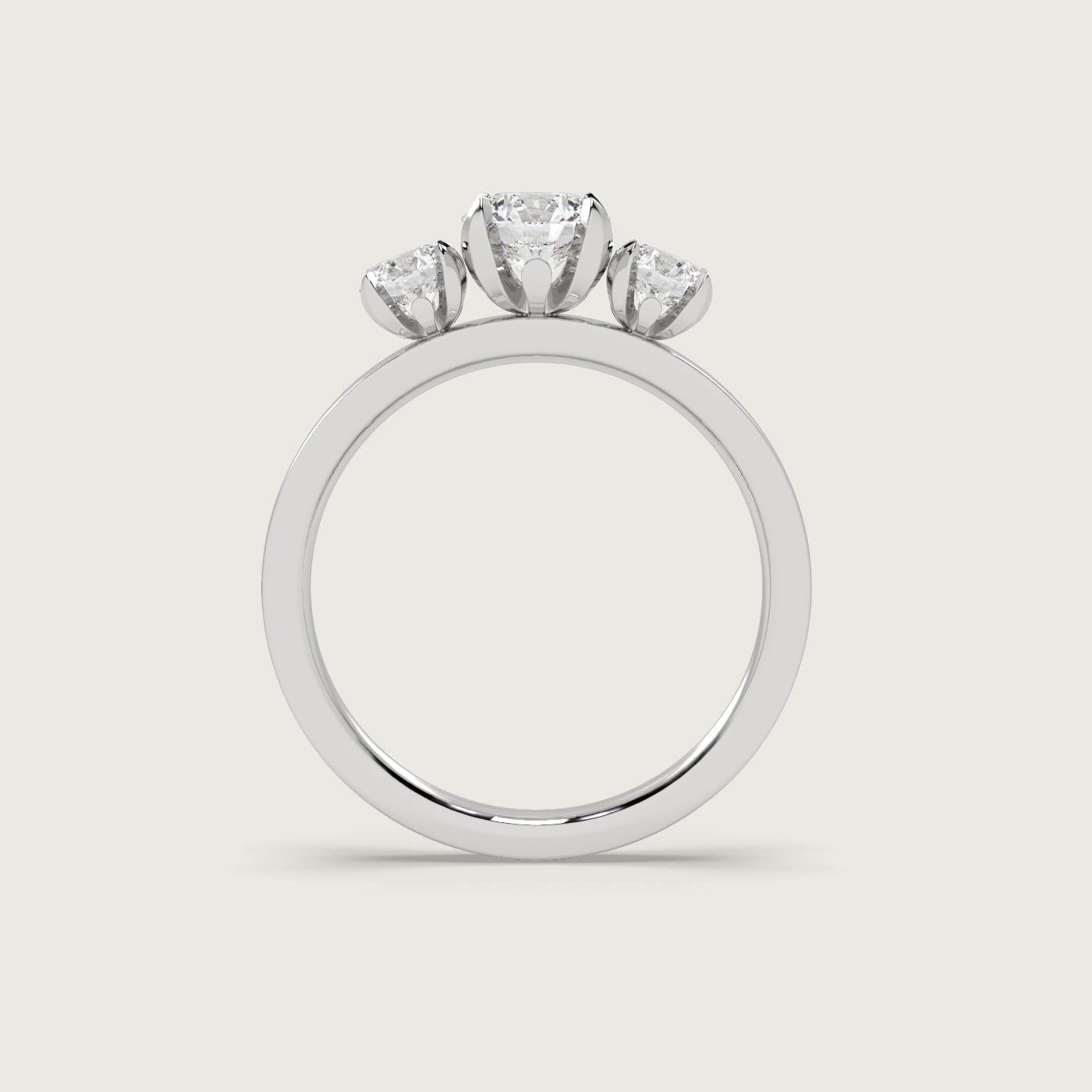 Diamond Trilogy Engagement Ring in Fleur de Luce Setting