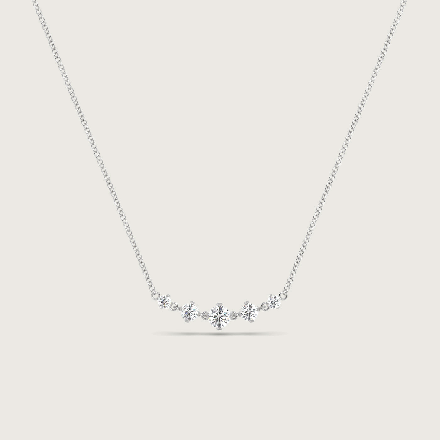 5 Stone Diamond Necklace in Fleur de Luce Setting