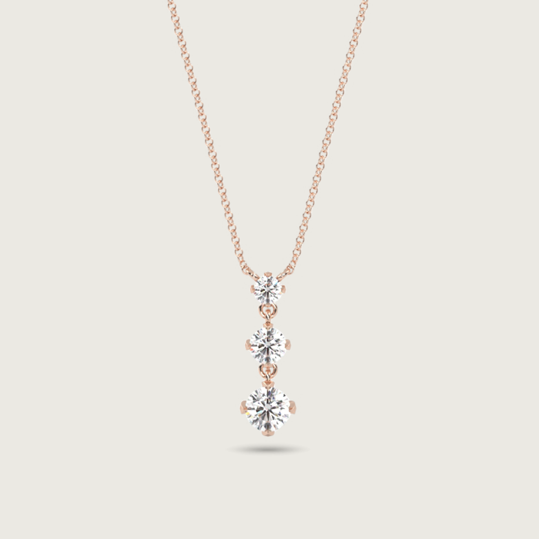 trilogy diamond necklace - rose gold