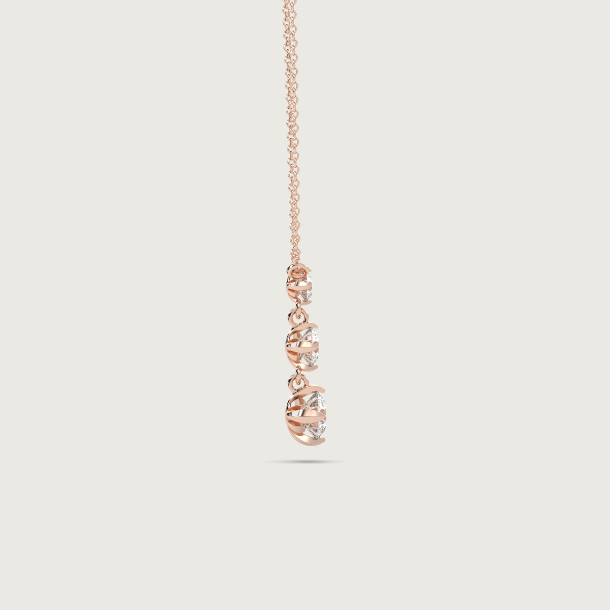 bespoke trilogy diamond necklace - 18K rose gold