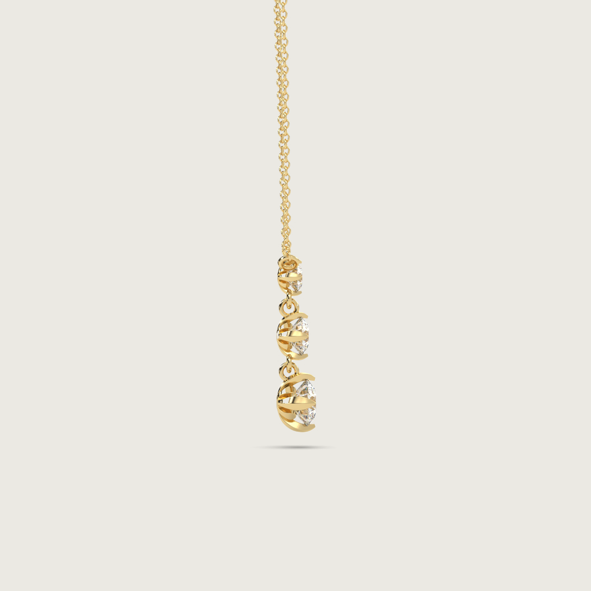 bespoke trilogy diamond necklace - 18K yellow gold