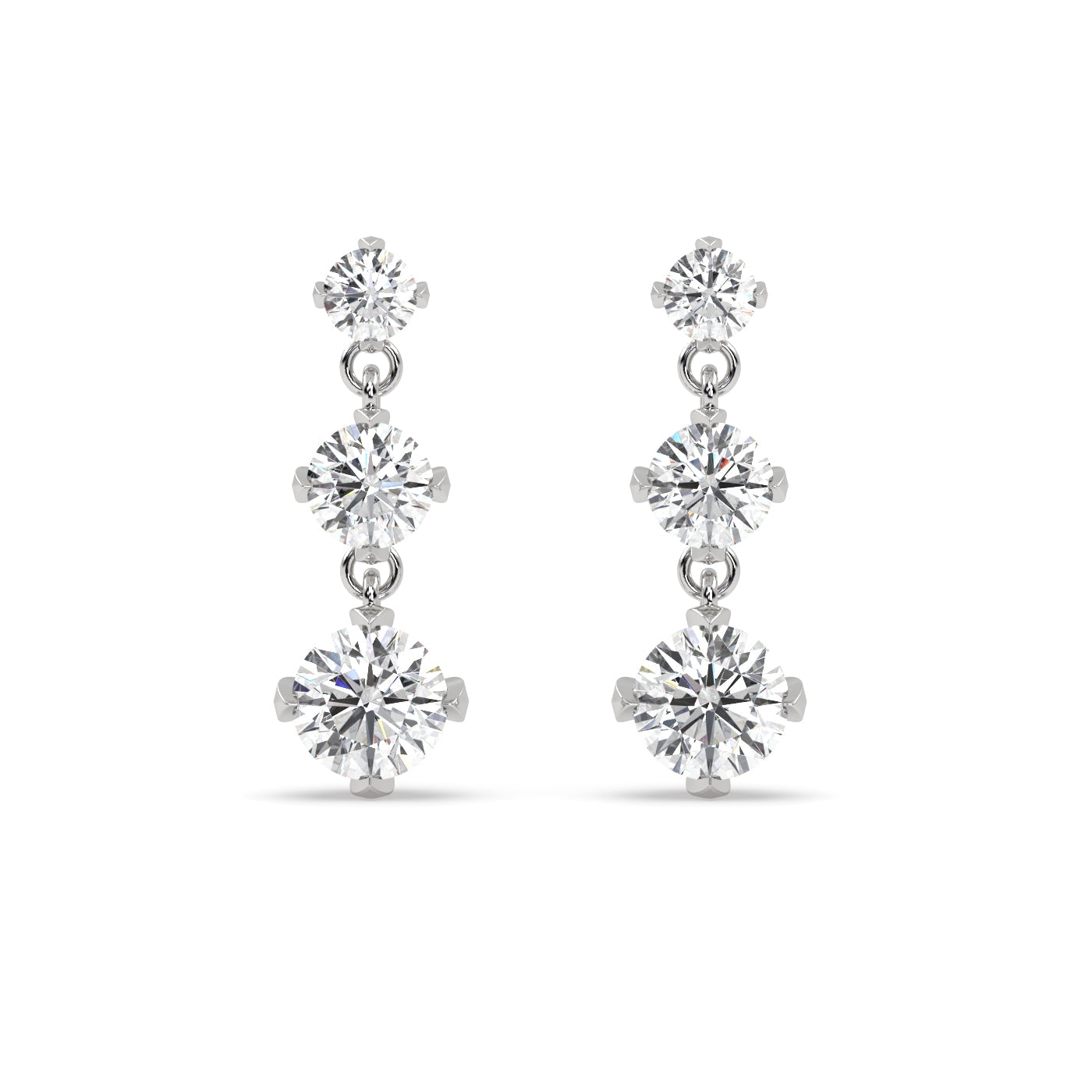 Diamond Drop Earrings in Platinum