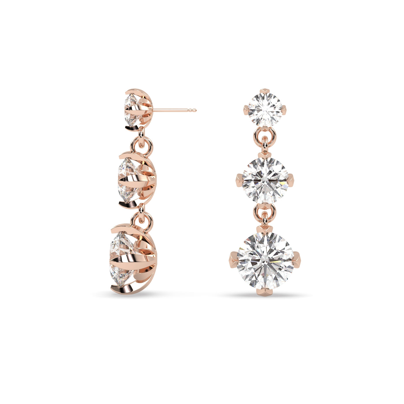 Fleur de Luce Trilogy Diamond Drop Earrings (1.70 tcw)