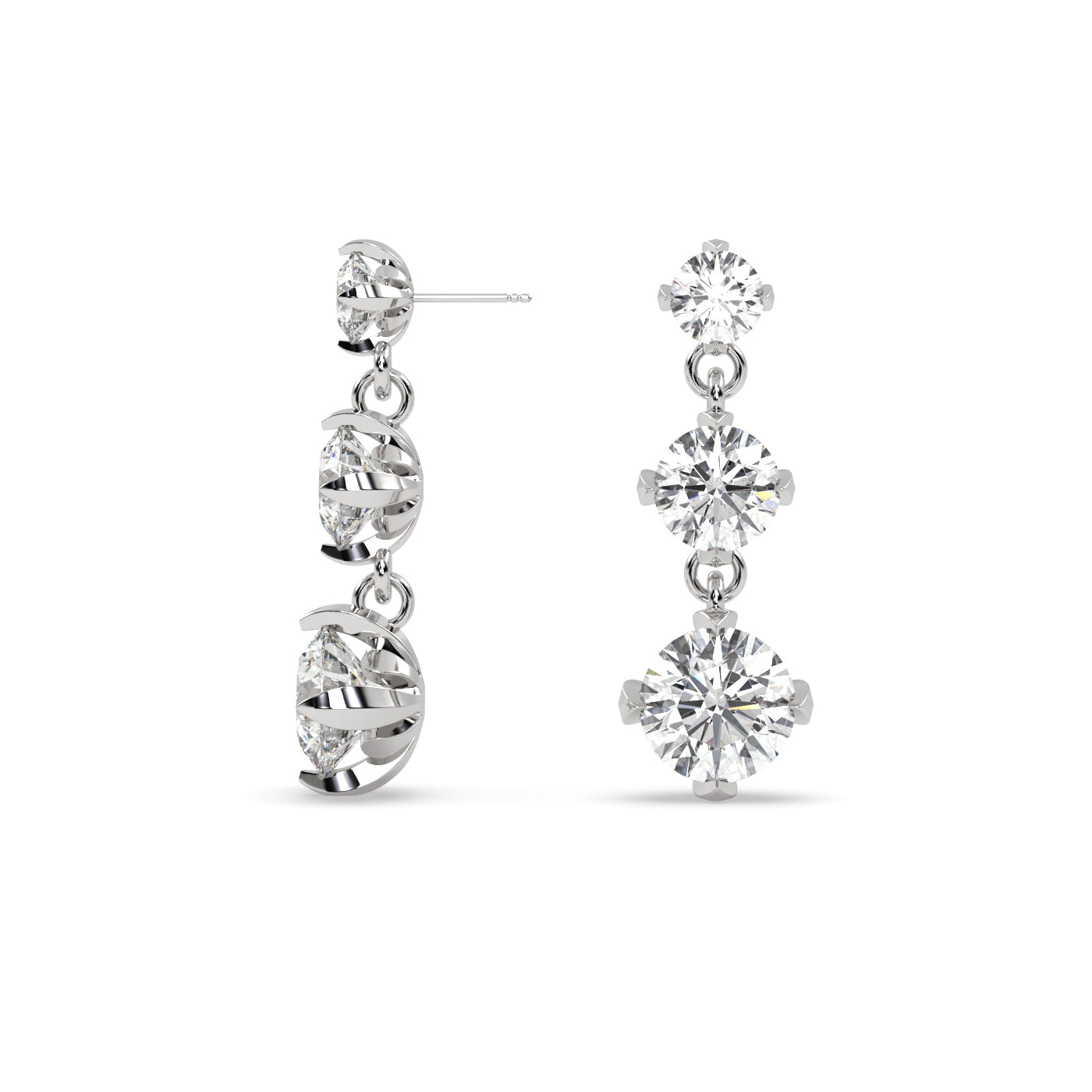 Fleur de Luce Trilogy Diamond Drop Earrings (1.70 tcw)