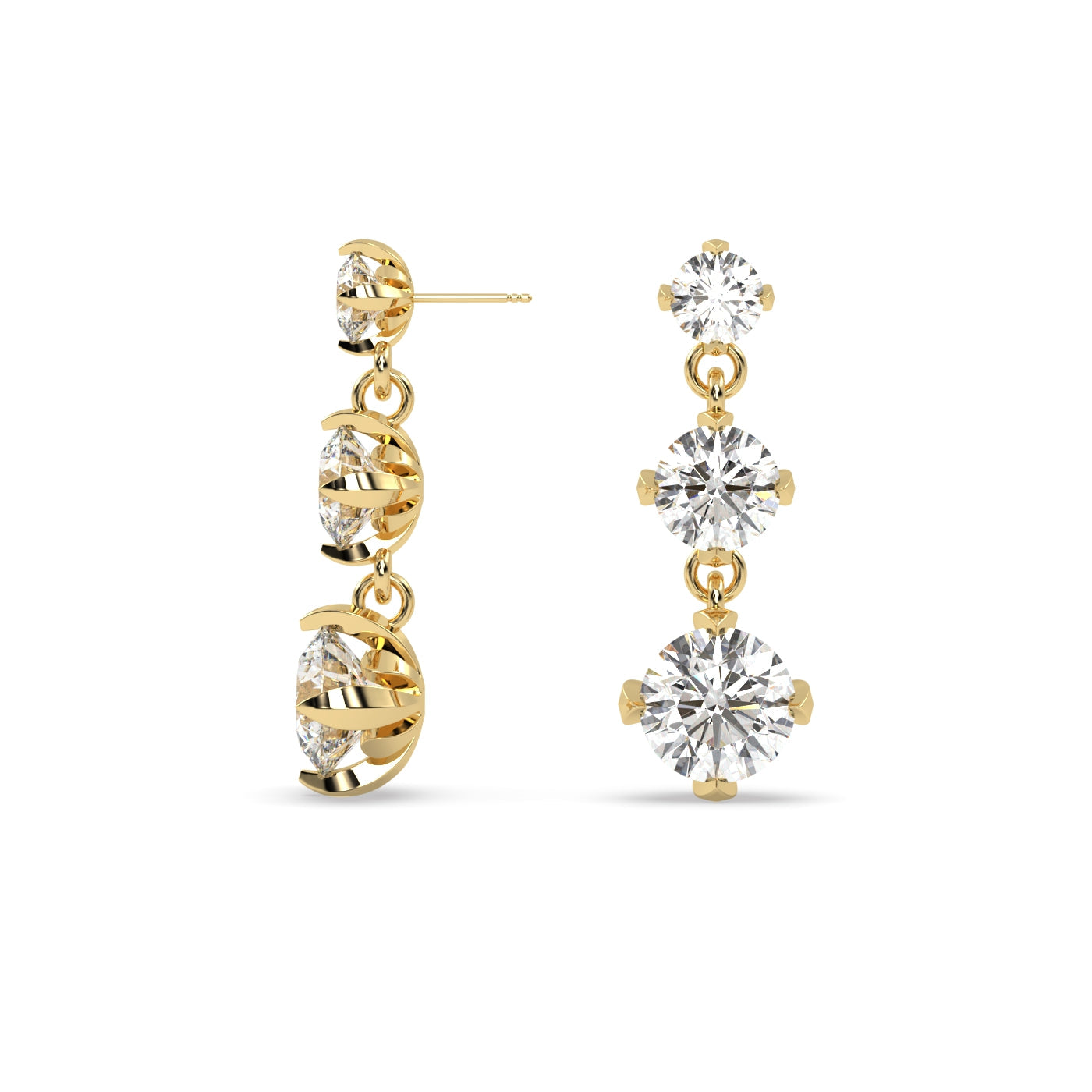 Fleur de Luce Trilogy Diamond Drop Earrings (1.70 tcw)