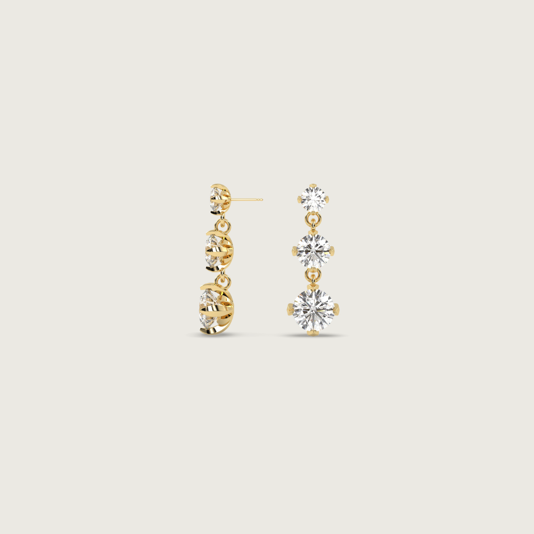 Trilogy Diamond Drop Earrings