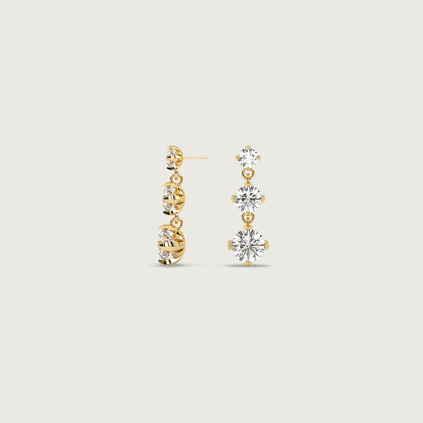 Trilogy Diamond Drop Earrings
