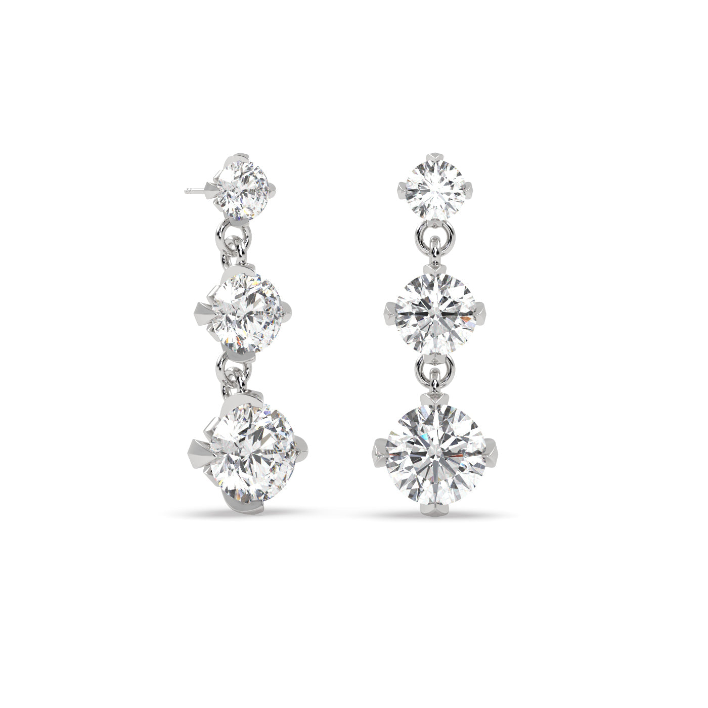 Fleur de Luce Trilogy Diamond Drop Earrings (1.70 tcw)