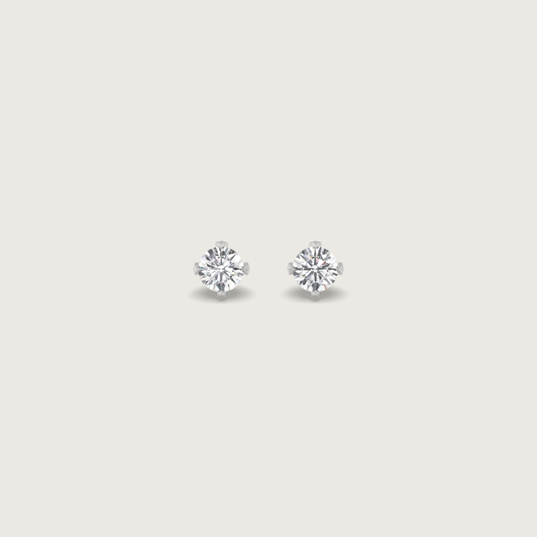 Solitaire Diamond Stud Earrings 2