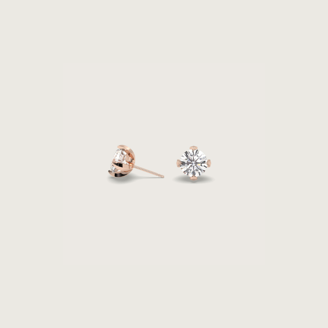 Solitaire Diamond Stud Earrings 7