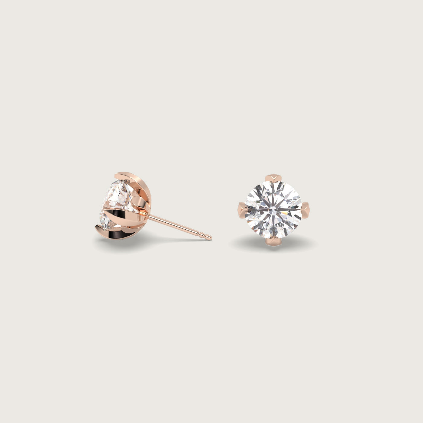 Diamond Stud Earrings in Fleur de Luce Setting