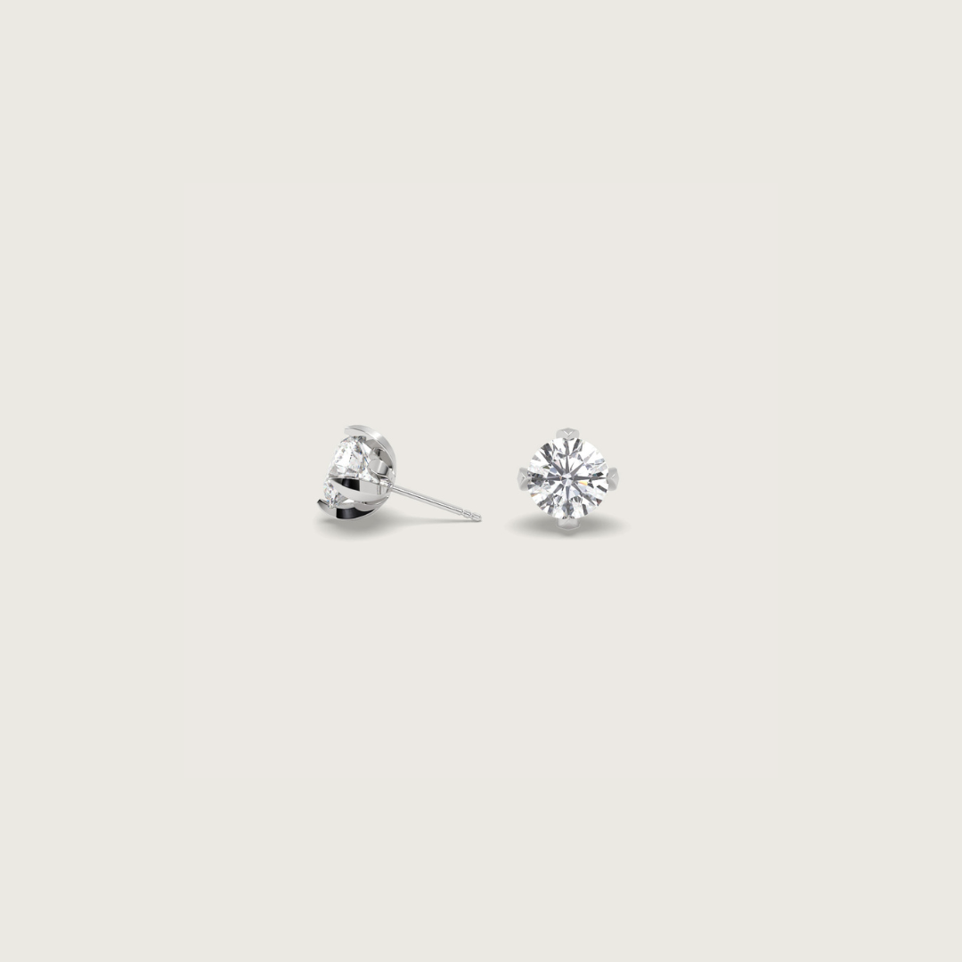 Solitaire Diamond Stud Earrings