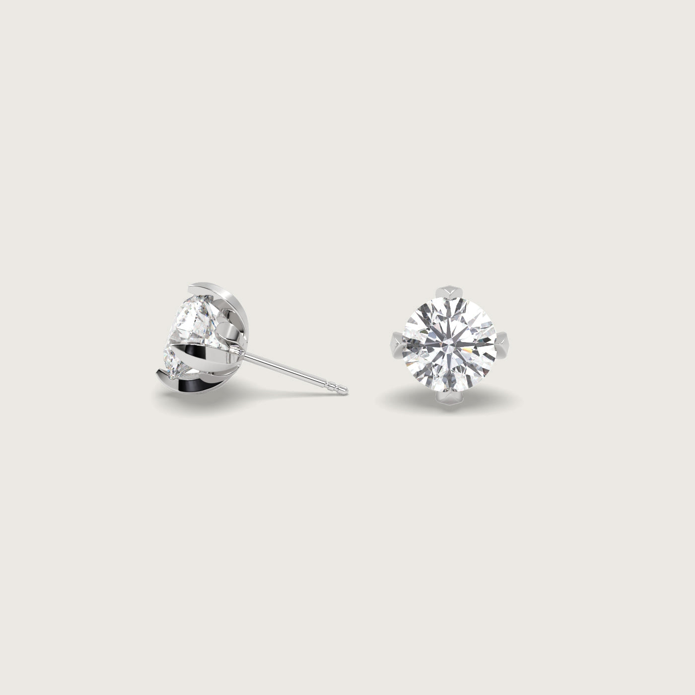 Diamond Stud Earrings in Fleur de Luce Setting