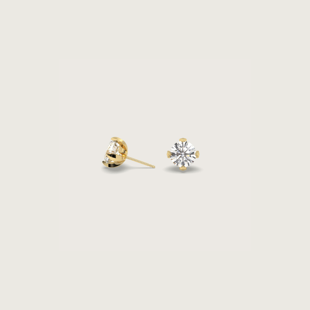 Solitaire Diamond Stud Earrings 4