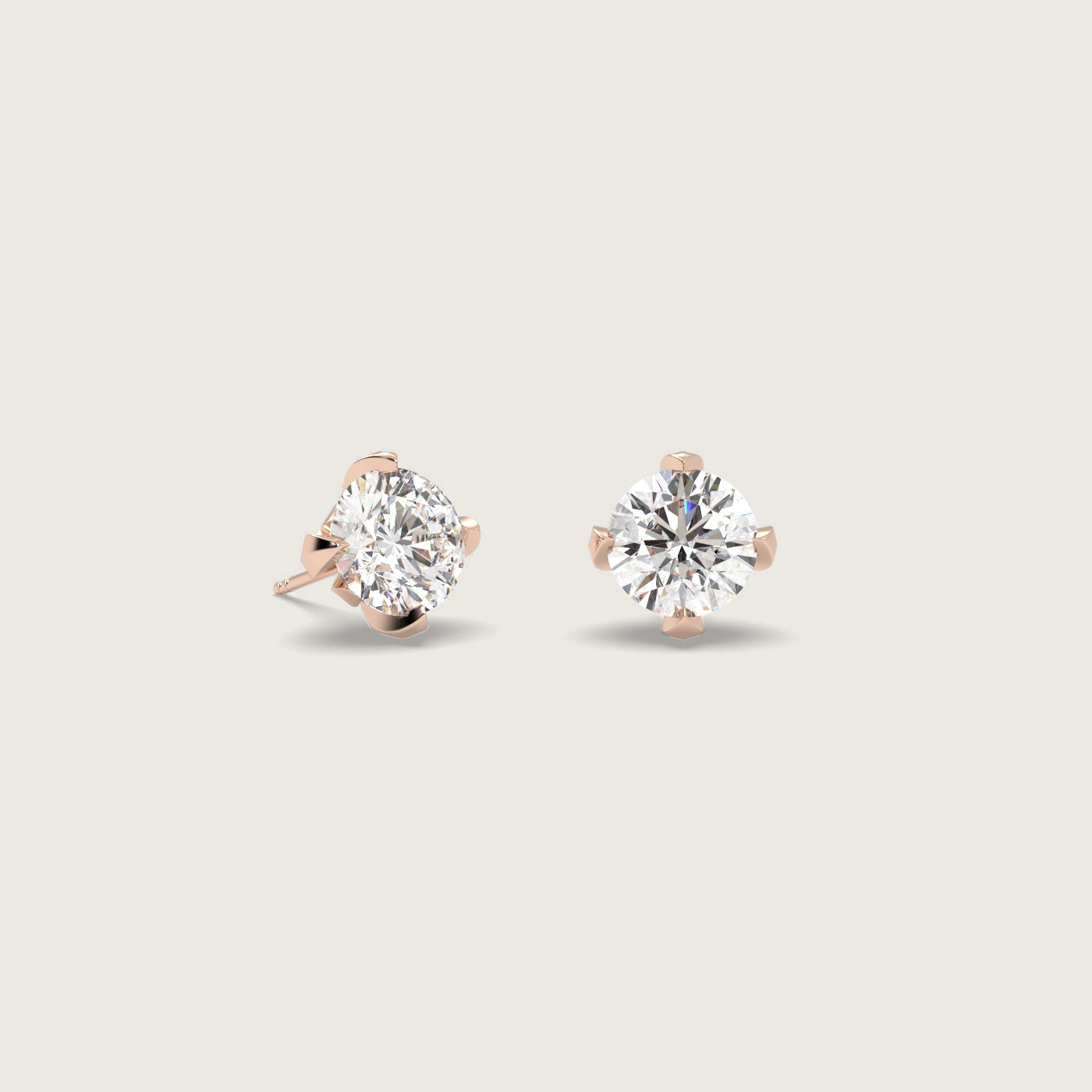 Diamond Stud Earrings in Fleur de Luce Setting
