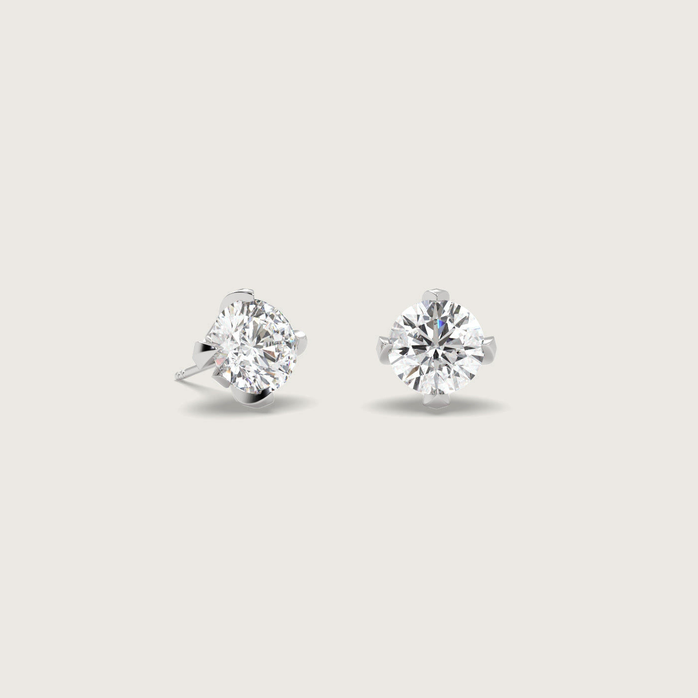 Diamond Stud Earrings in Fleur de Luce Setting