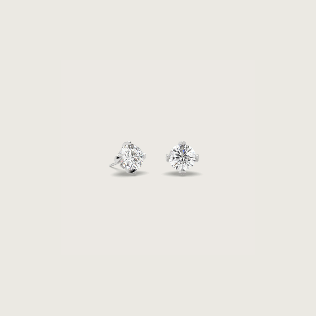 Solitaire Diamond Stud Earrings 3