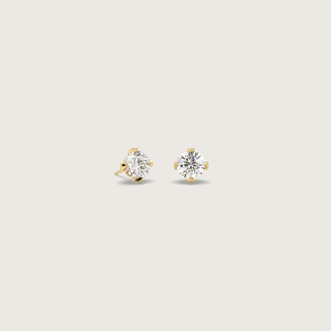 Solitaire Diamond Stud Earrings 6