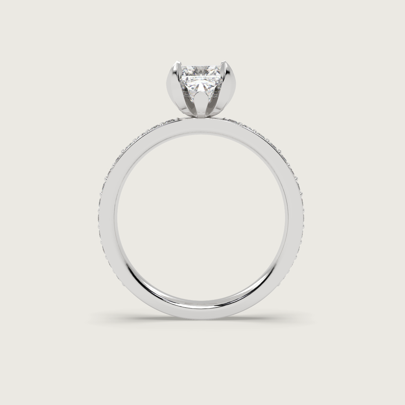 Tourmaline Fleur de Luce Solitaire Engagement Ring in 18k White Gold 5