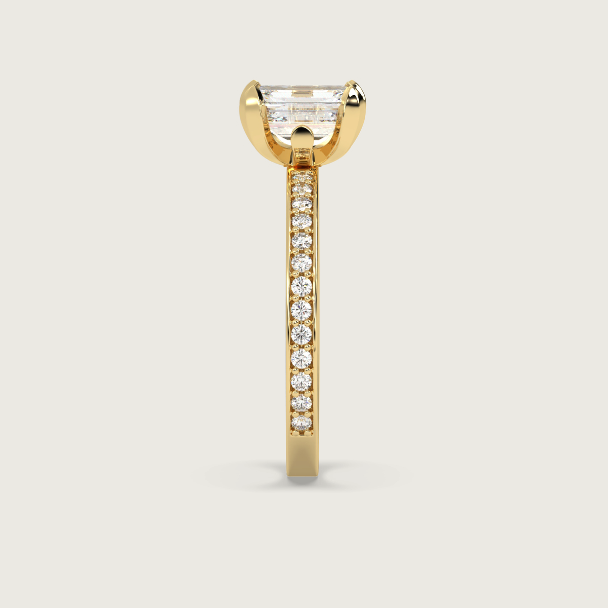 2.58ct Emerald Fleur de Luce Solitaire in 18k Yellow Gold