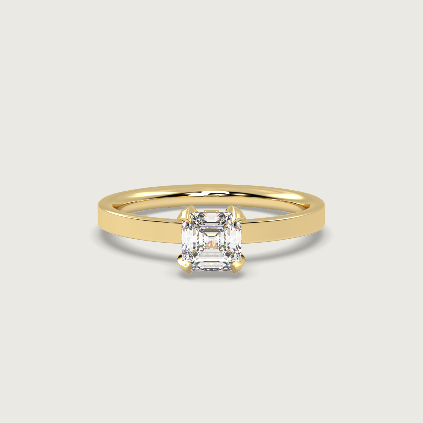 Square Emerald Cut Engagement Ring in Fleur de Luce Setting