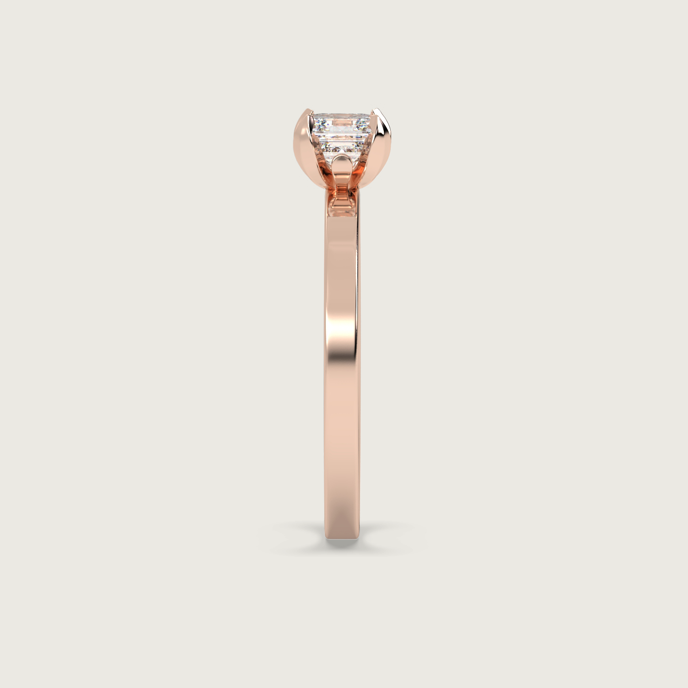 Square Emerald Cut Engagement Ring in Fleur de Luce Setting
