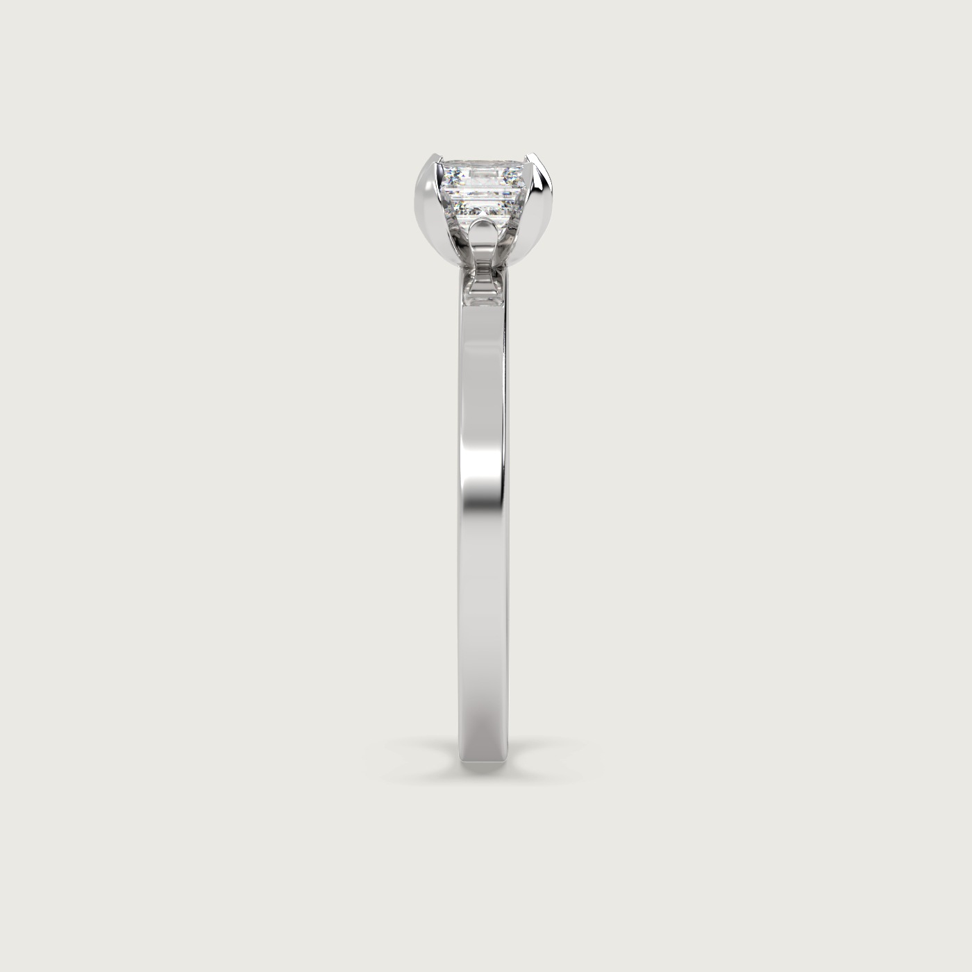Square Emerald Cut Engagement Ring in Fleur de Luce Setting