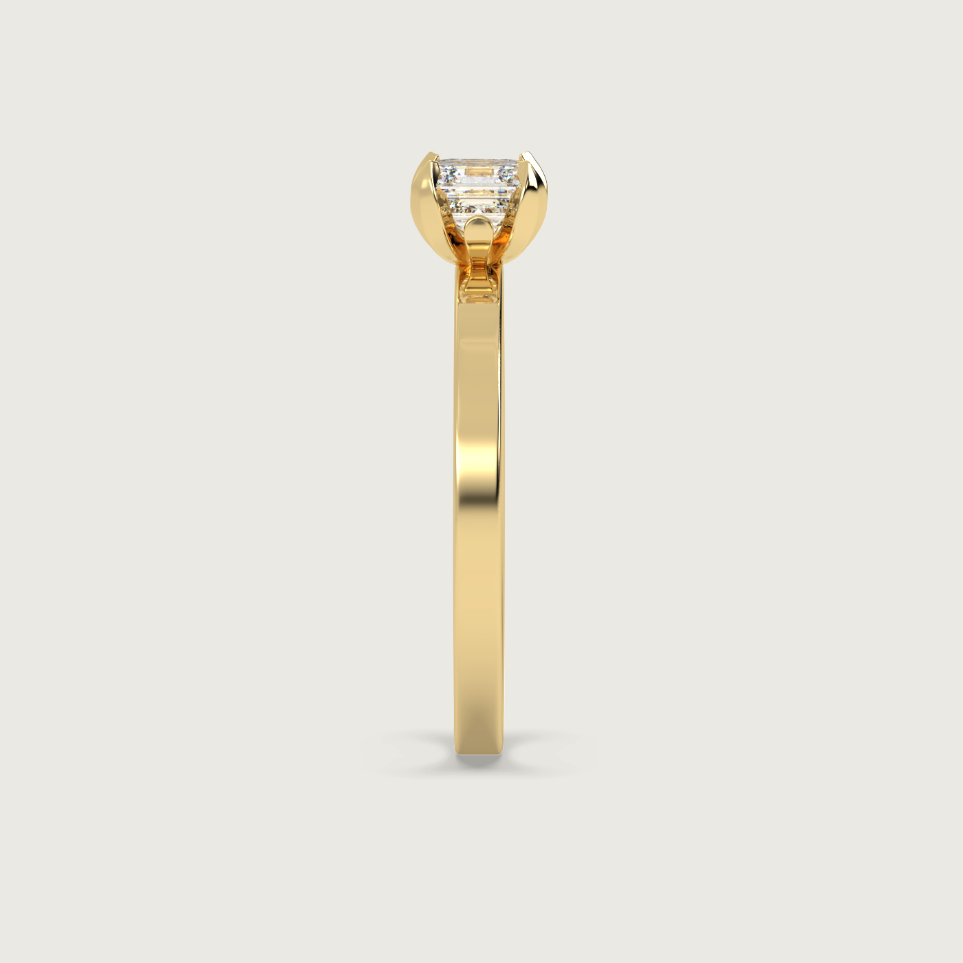 Square Emerald Cut Engagement Ring in Fleur de Luce Setting