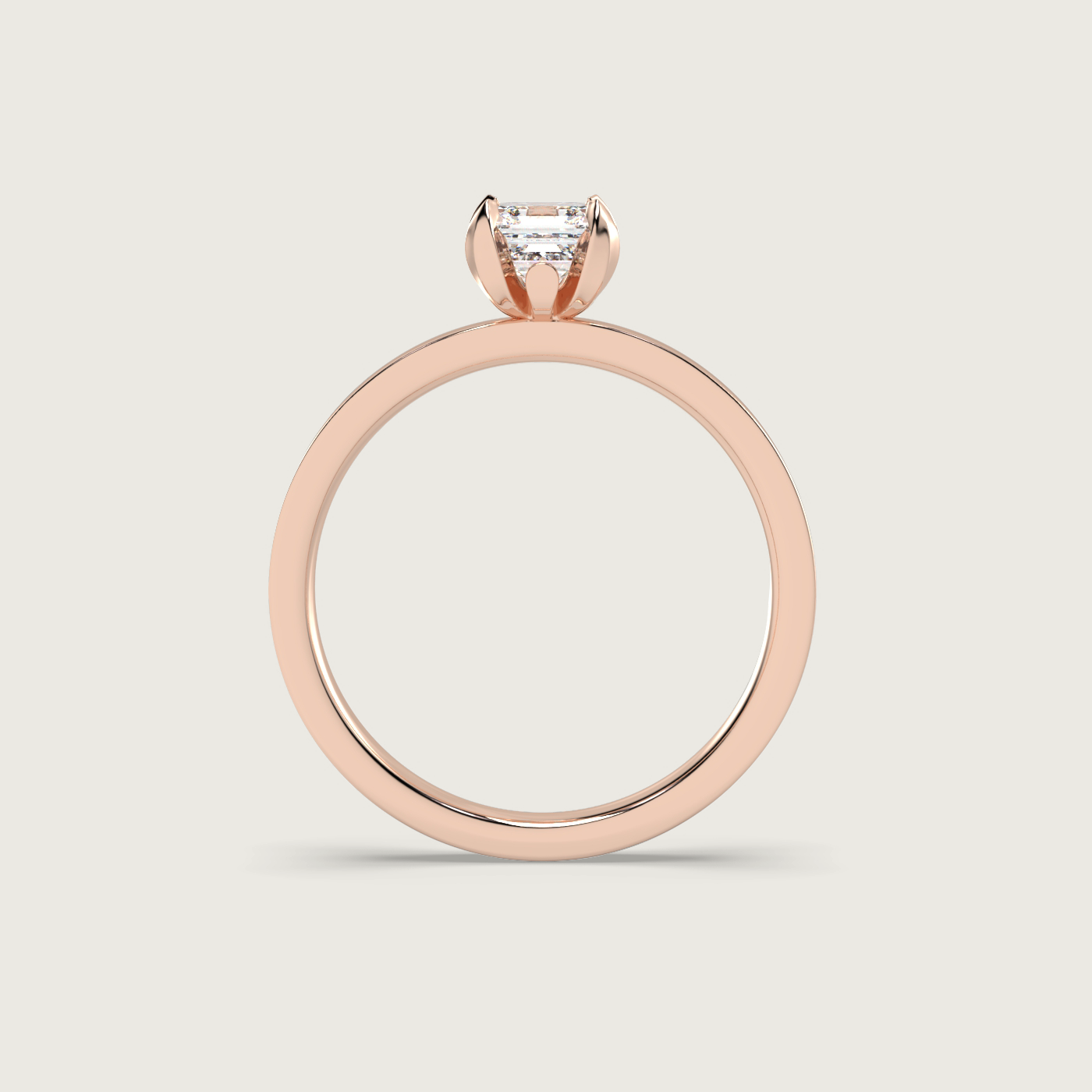 Square Emerald Cut Engagement Ring in Fleur de Luce Setting