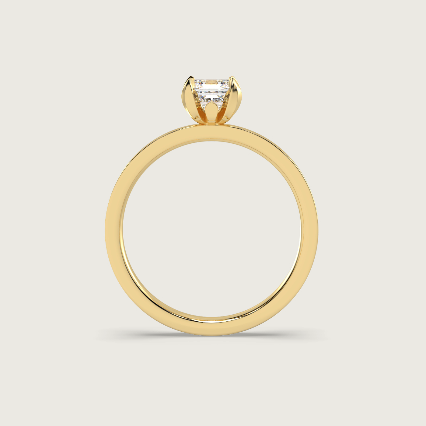 Square Emerald Cut Engagement Ring in Fleur de Luce Setting