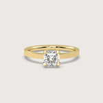 Cushion Diamond Engagement Ring in Fleur de Luce Setting
