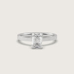 Emerald Cut Diamond Engagement Ring in Fleur de Luce Setting