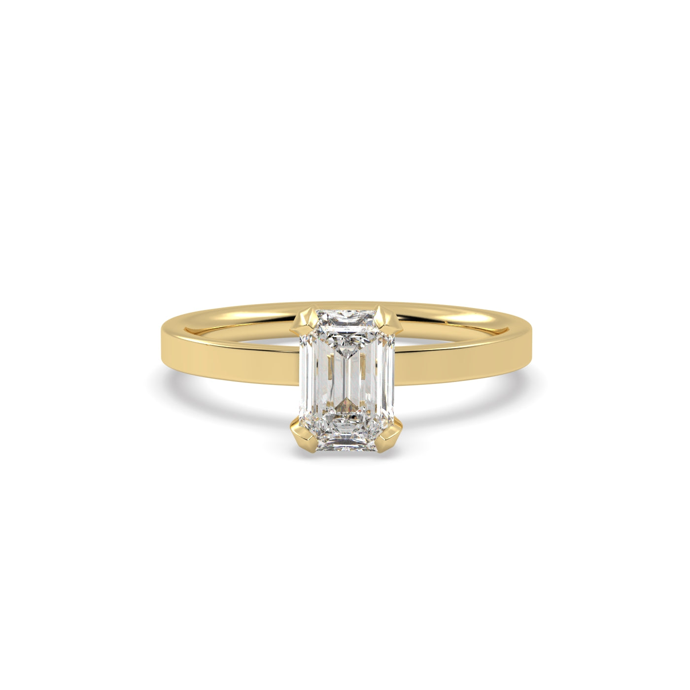 1ct Emerald Cut Diamond Engagement Ring in 18k Yellow Gold
