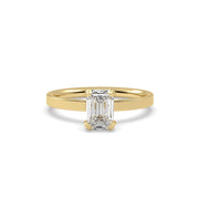1ct Emerald Cut Diamond Engagement Ring in 18k Yellow Gold