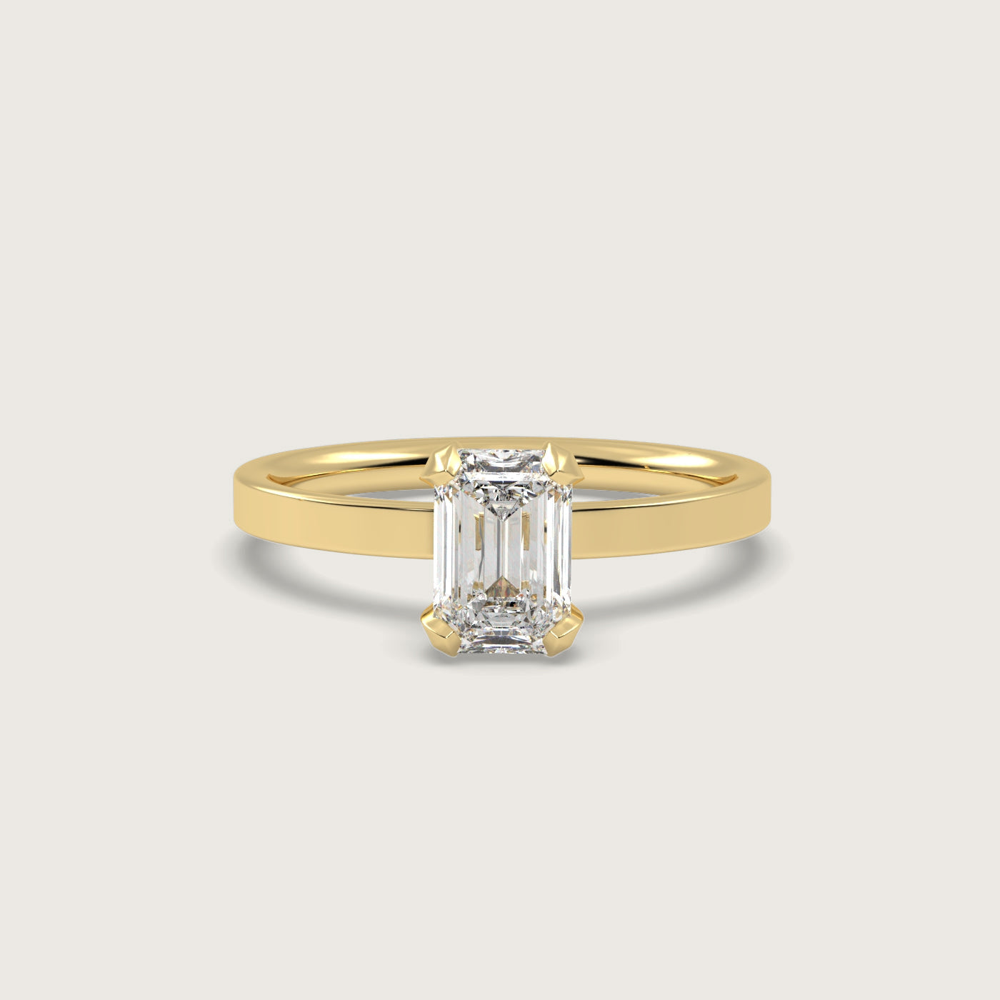 Emerald Cut Diamond Engagement Ring in Fleur de Luce Setting