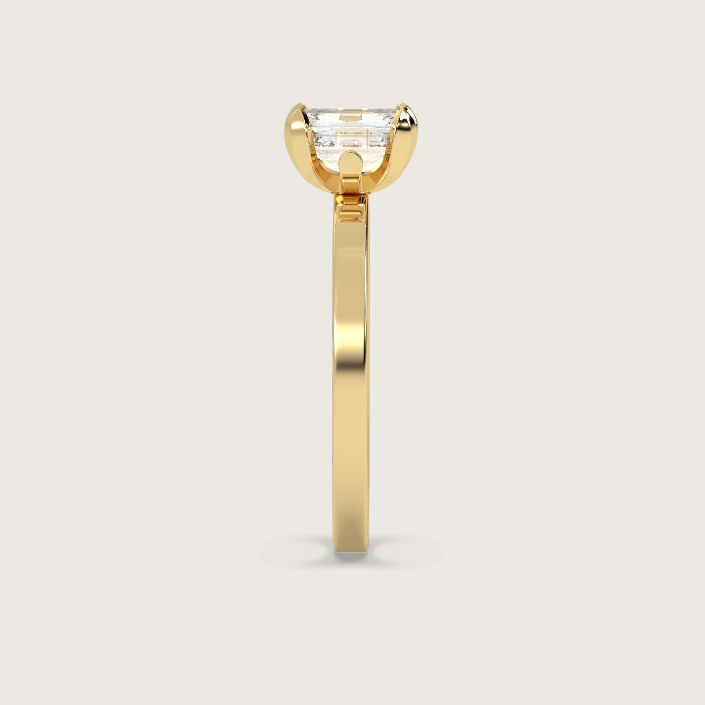 Emerald Cut Diamond Engagement Ring in Fleur de Luce Setting